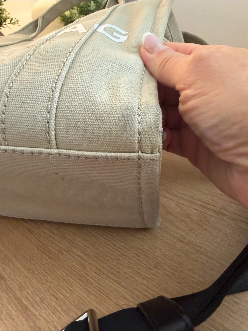 Marc Jacobs Beige Canvas Mini Tote with Black Strap - Picture 6 of 13